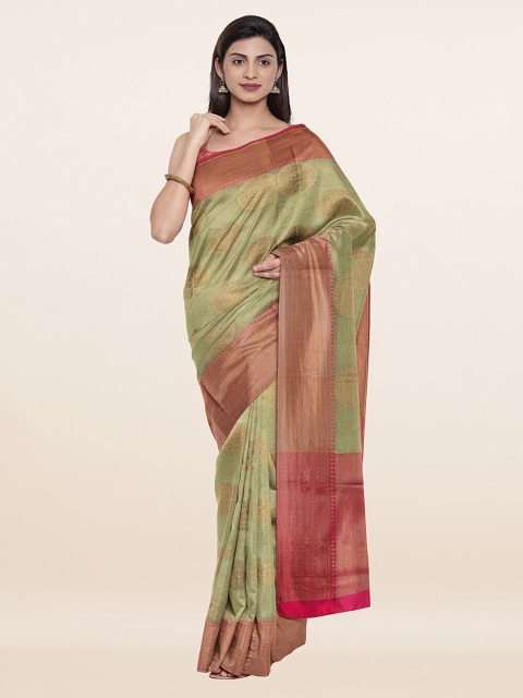 

Pothys Green & Pink Woven Design Zari Saree