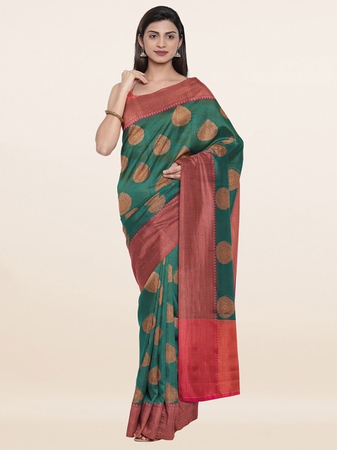 

Pothys Green & Red Woven Design Saree
