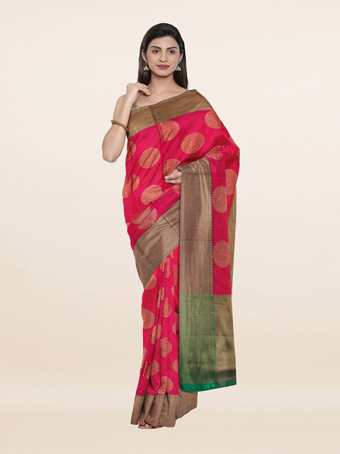 

Pothys Pink & Green Woven Design Zari Saree