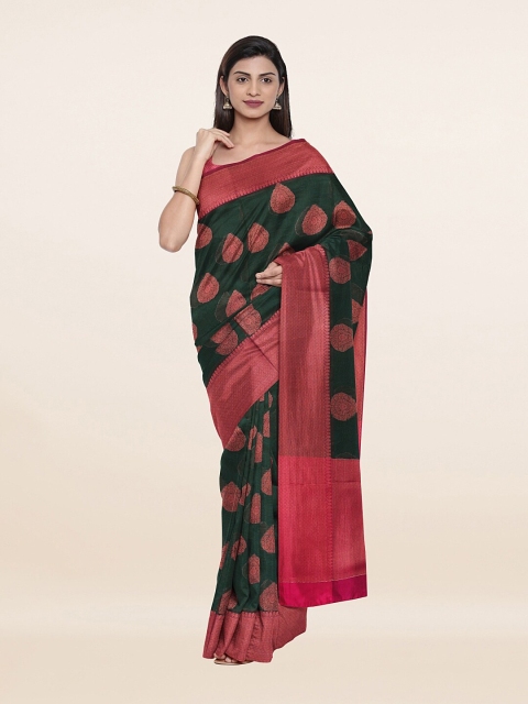 

Pothys Green & Pink Woven Design Saree