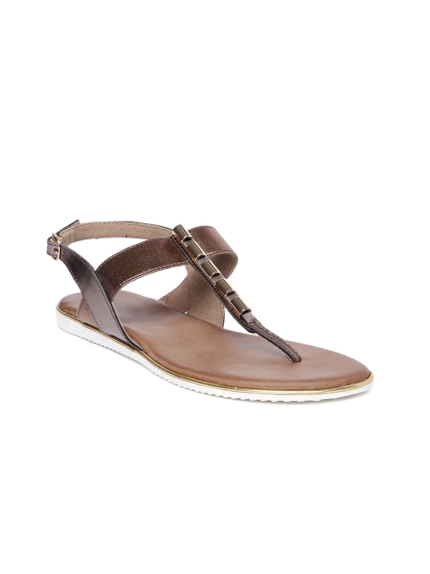 

Inc 5 Women Bronze Solid Open Toe Flats