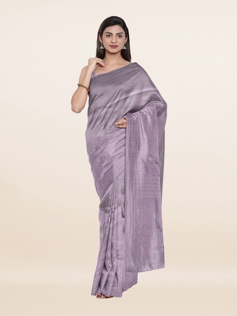 

Pothys Lavender Embellished Beads and Stones Pure Silk Saree