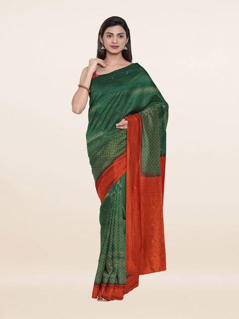 

Pothys Green & Red Woven Design Zari Pure Silk Saree