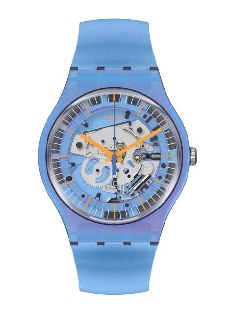 

Swatch Unisex Skeleton Dial & Straps Analogue Watch SUOM116, Blue