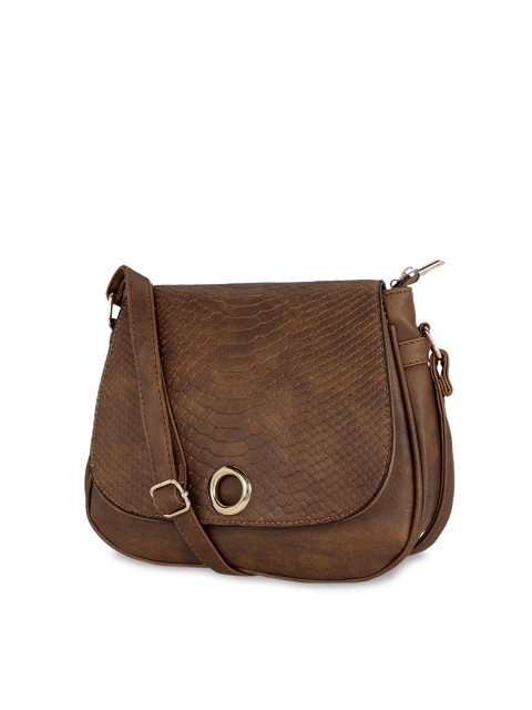 

KLEIO Tan Textured PU Structured Sling Bag