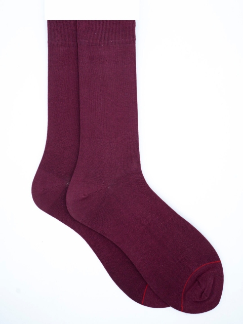 

Soxytoes Men Maroon Solid Cotton Calf-Length Socks