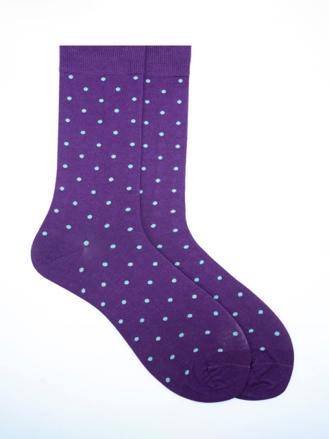 

Soxytoes Men Patterned Calf-Length Socks, Purple