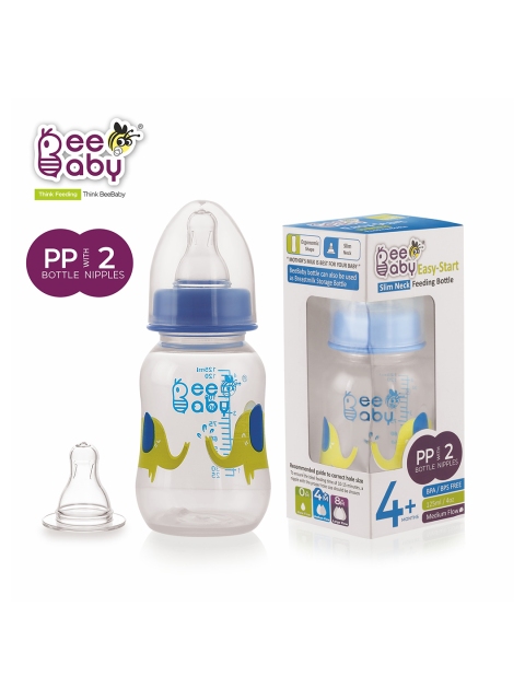 

Beebaby Kids Blue Easy-Start Feeding Bottle with 2 Gentle Touch Nipples-125 ml