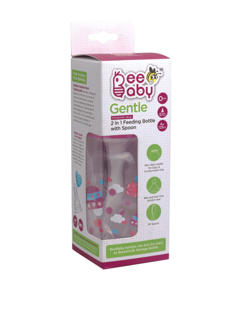

Beebaby Kids Pink 2 in 1 Baby Feeding Bottle with Plastic Feeder Spoon