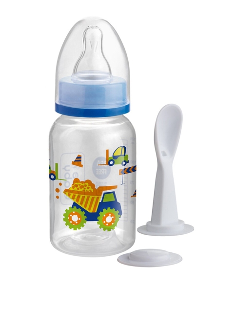 

Beebaby Kids Blue Gentle 2 in 1 Feeding Bottle With Feeder Spoon - 125 ml