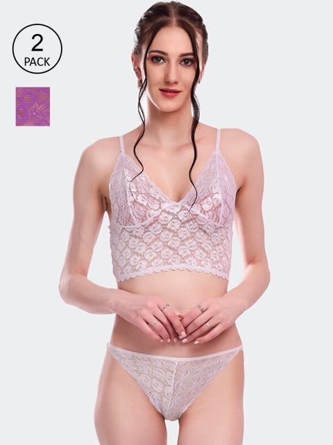 

Fleurt Set Of 2 Self Design Lingerie Set Fleurt-L.Set-170-NEW-WH-PR-S, White