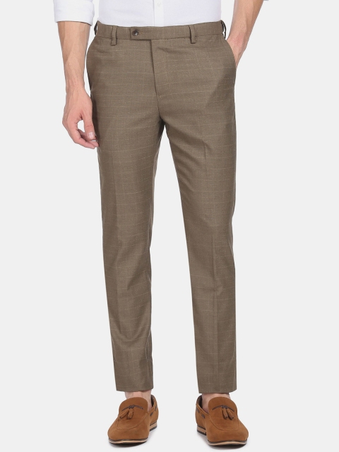 

Arrow Men Brown Tapered Fit Formal Trousers