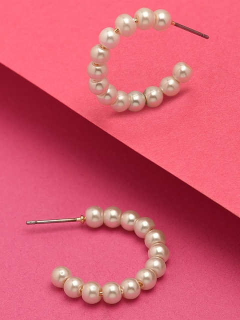 

Accessorize Off-White Pearls Half Hoop Earrings