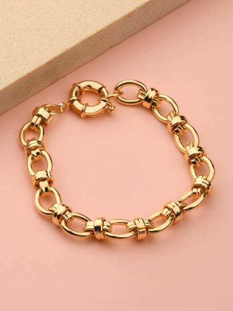 

Accessorize London Women GoldEye Candy Links & Chunky Clasp Bracelet, Gold