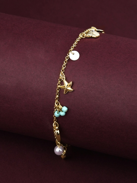 

Accessorize Women Gold-Toned & Blue Handcrafted Link Bracelet