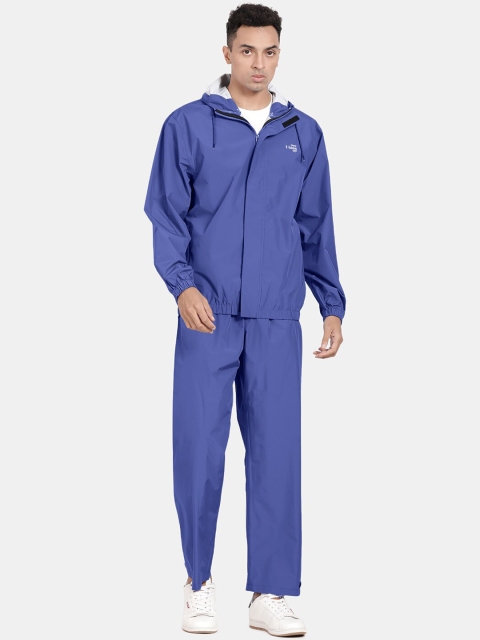 

t-base Men Blue Solid Waterproof Rain Suit