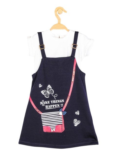 

Peppermint Navy Blue Pinafore Dress With Tshirt