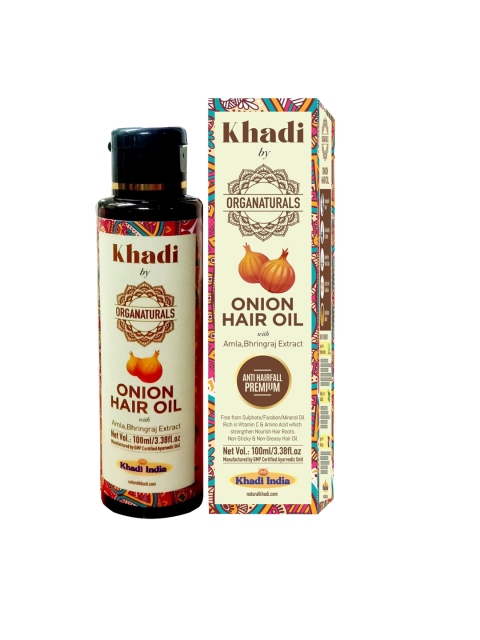 

ORGANATURALS Khadi Ayurvedic Onion Hair Oil 100 ml, Brown