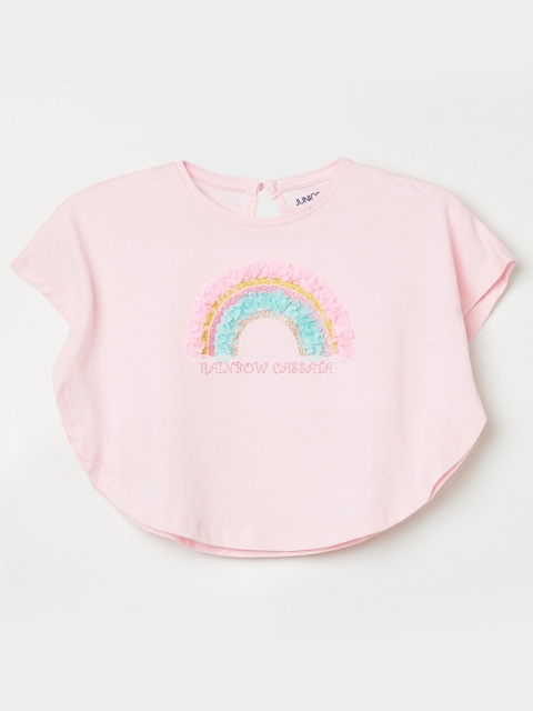 

Juniors by Lifestyle Pink Print Extended Sleeves Cape Top