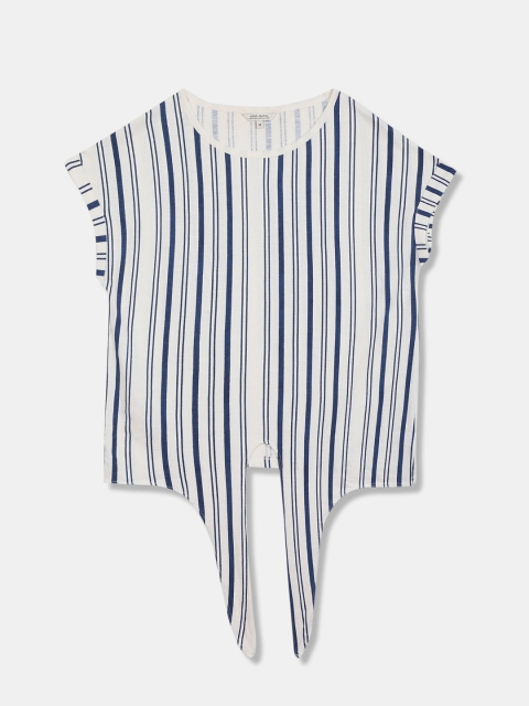 

Aeropostale Blue Striped Extended Sleeves Top
