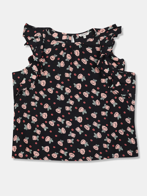 

Aeropostale Black Floral Print Top