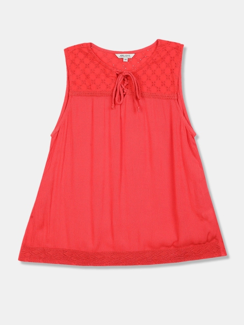 

Aeropostale Red Tie-Up Neck Top