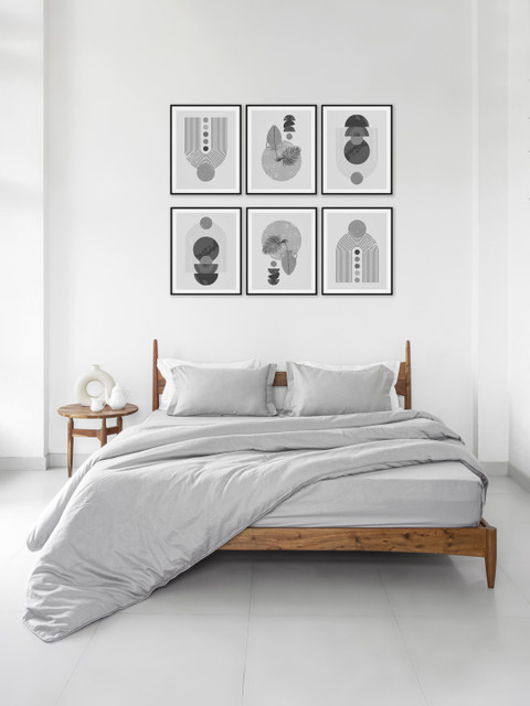 

Clasiko Grey Solid 220 TC Double King Duvet Cover 1 Bedsheet with 2 Pillow Covers