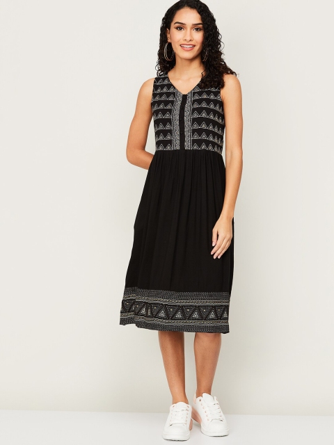 

Colour Me by Melange Women Black A-Line Dress