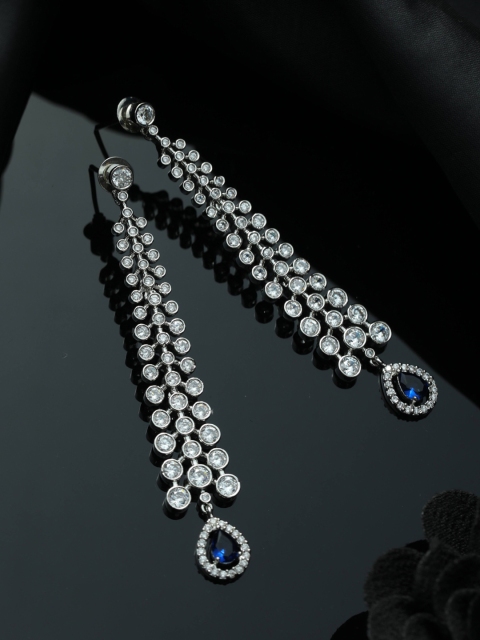 

Priyaasi Silver-Toned Contemporary Drop Earrings