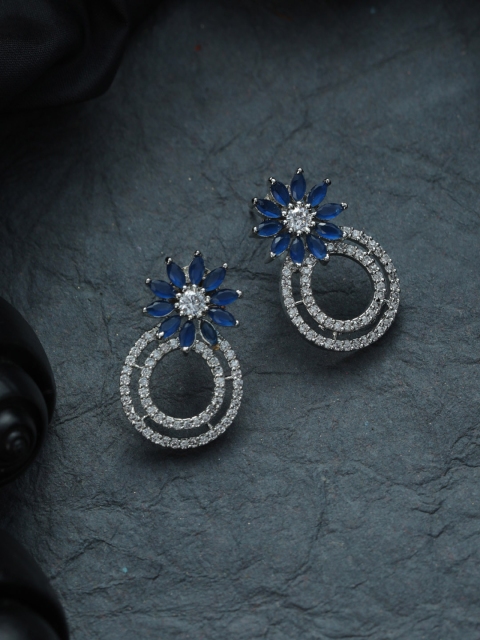 

Priyaasi Silver-Toned Contemporary Drop Earrings