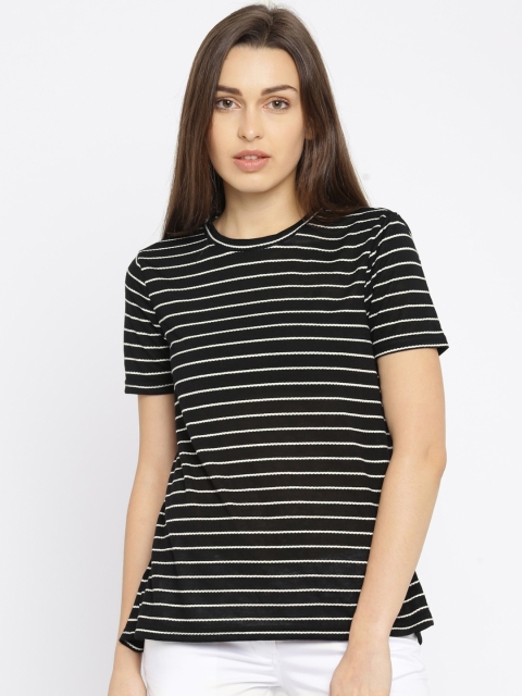 

Vero Moda Women Black & White Striped Styled Back Top