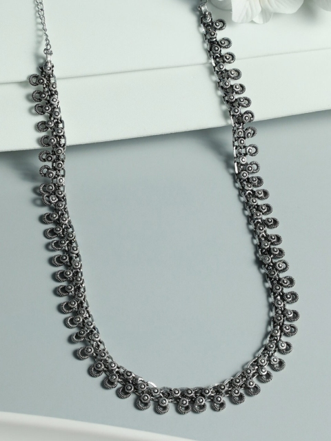 

Priyaasi Silver-Toned German Silver Silver-Plated Oxidised Necklace