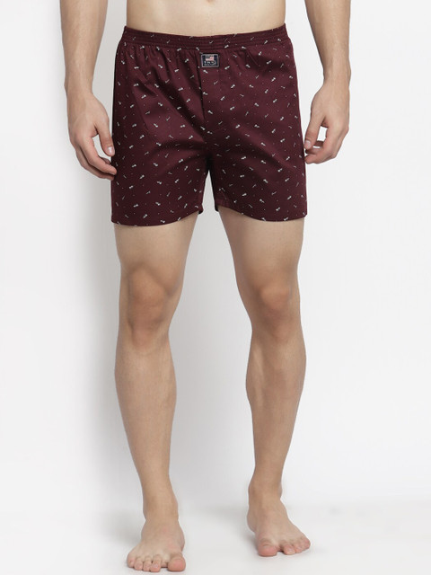 

TNG Men Coffee Brown & White Printed Pure Cotton Boxers- BXN-TNG-COFF