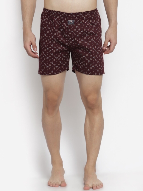 

TNG Men Maroon & White Printed Pure Cotton Boxer BXN-TNG-MHN
