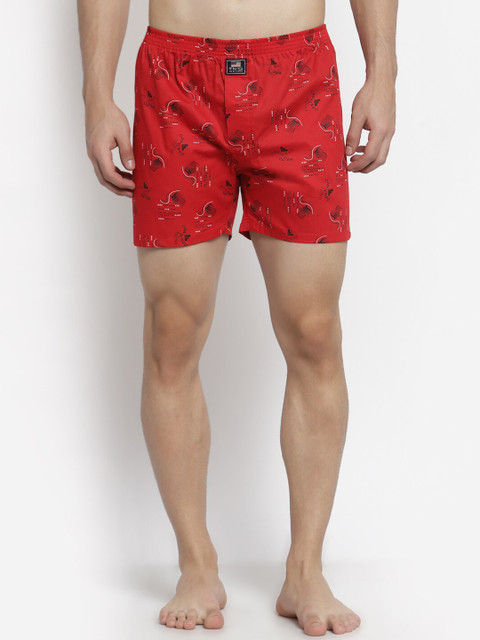

TNG Men Red Printed Cotton Boxers