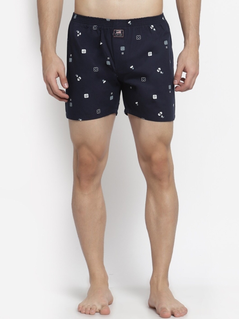 

TNG Men Blue Printed Pure Cotton Boxer