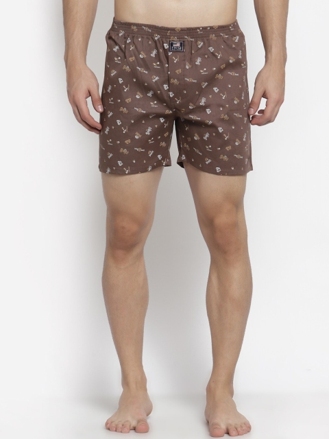 

TNG Men Brown Printed Pure Cotton Boxer