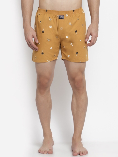 

TNG Men Orange Printed Cotton Boxers