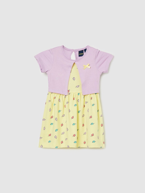 

Juniors by Lifestyle Girls Yellow Cotton A-Line Dress