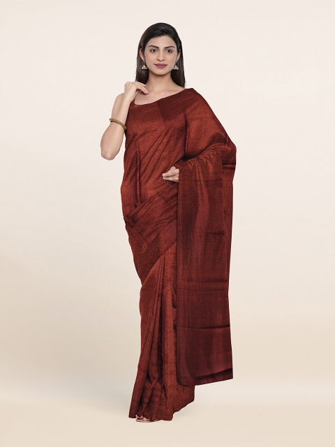 

Pothys Blue & Copper-Toned Woven Design Zari Art Silk Saree