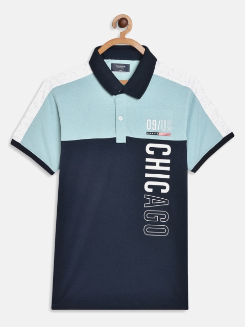 

Octave Boys Navy Blue Typography Printed Polo Collar Applique T-shirt