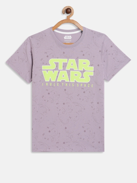 

Octave Boys Purple Typography Star Wars Printed Regular Fit Cotton T-shirt