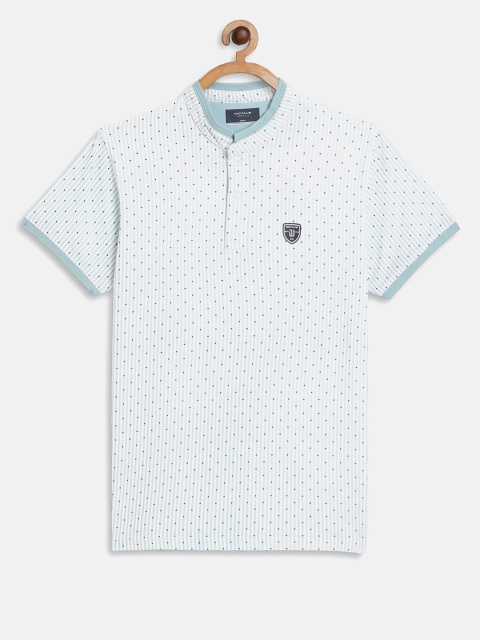 

Octave Boys Blue Printed Mandarin Collar T-shirt
