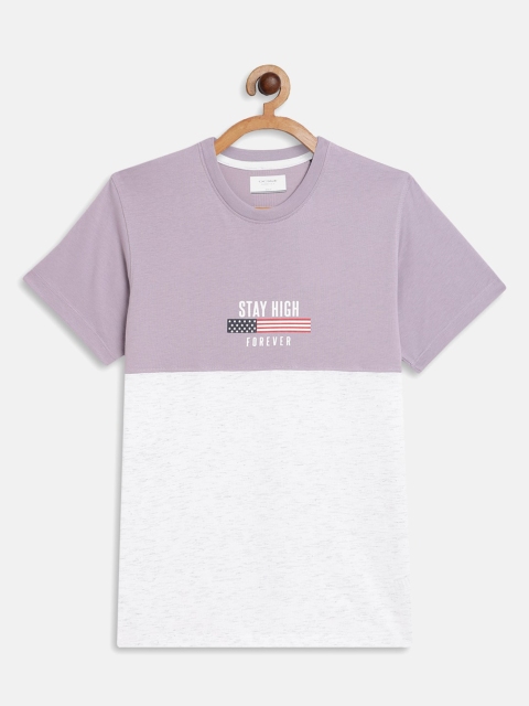 

Octave Boys Purple Colourblocked Applique T-shirt