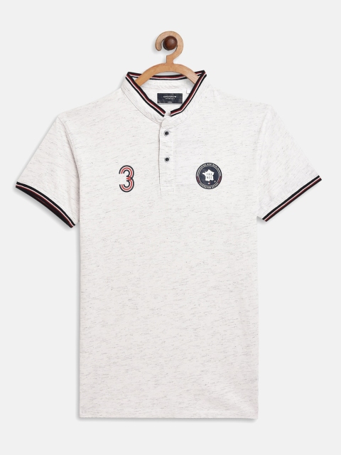 

Octave Boys White Mandarin Collar T-shirt