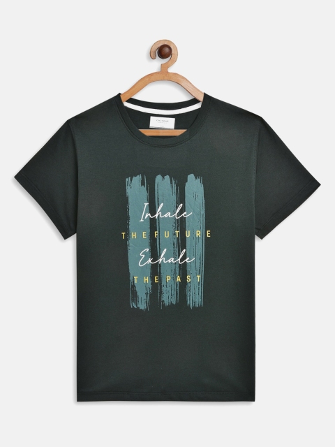 

Octave Boys Green & Multicoloured Typography Printed Applique T-shirt