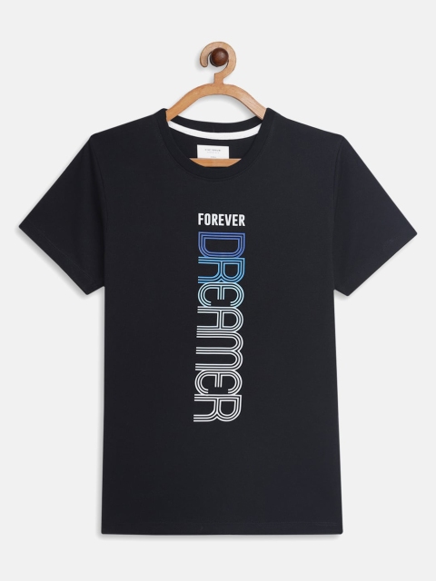 

Octave Boys Navy Blue Typography Printed T-shirt