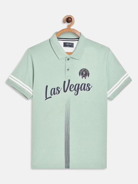

Octave Boys Olive Green Typography Polo Collar Applique T-shirt