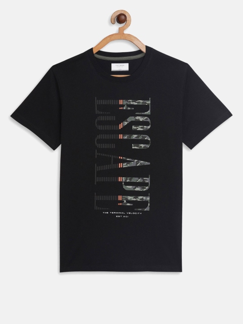 

Octave Boys Black Typography Printed T-shirt