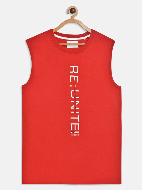 

Octave Boys Red Typography Printed T-shirt